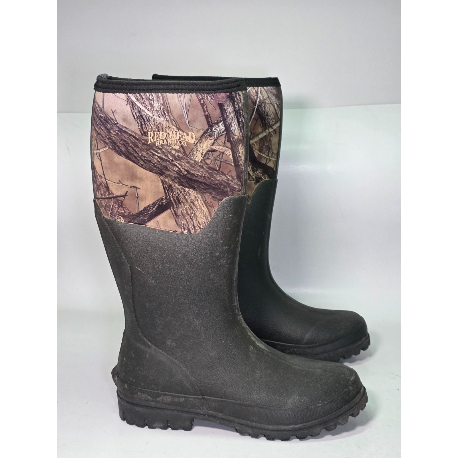 Red Head Camo Utility Waterproof Rubber Muck Boots Mens Size 9 Truetimber